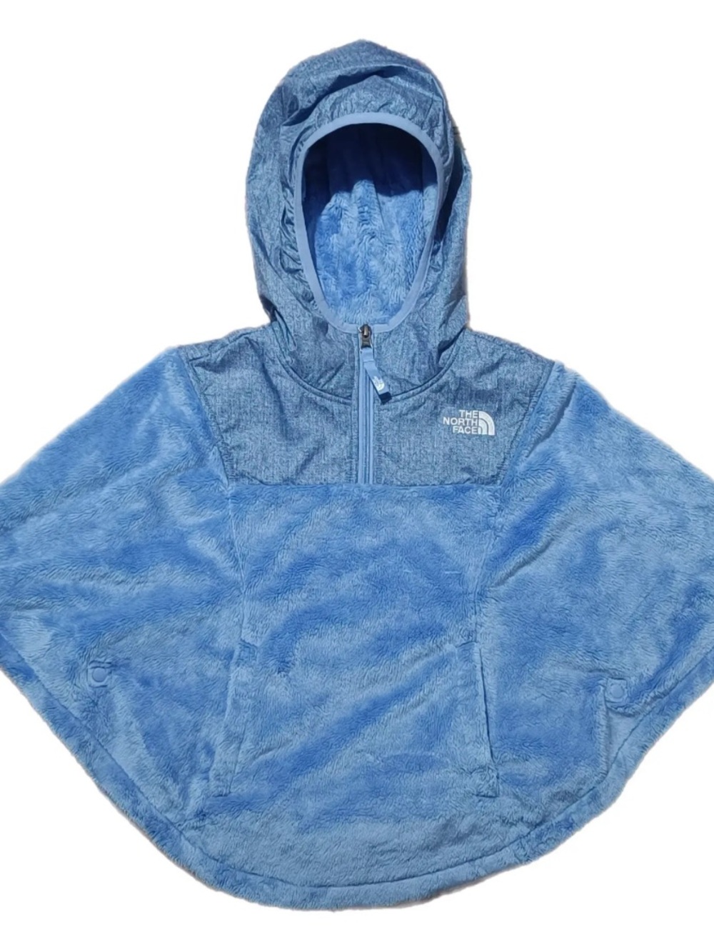 The North Face Blue Fleece Hooded Pullover Poncho girls large OSO cape